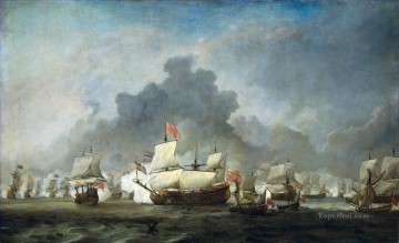 Warship Painting - Battle of Solebay 1672 De Ruyter 1691 Naval Battles